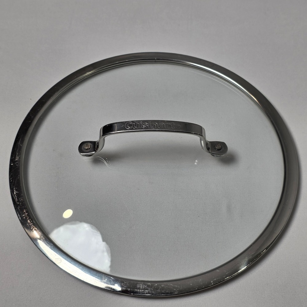 Cuisinart Pot Lid 9in Clear Glass Stainless Steel Rim Riveted Handle